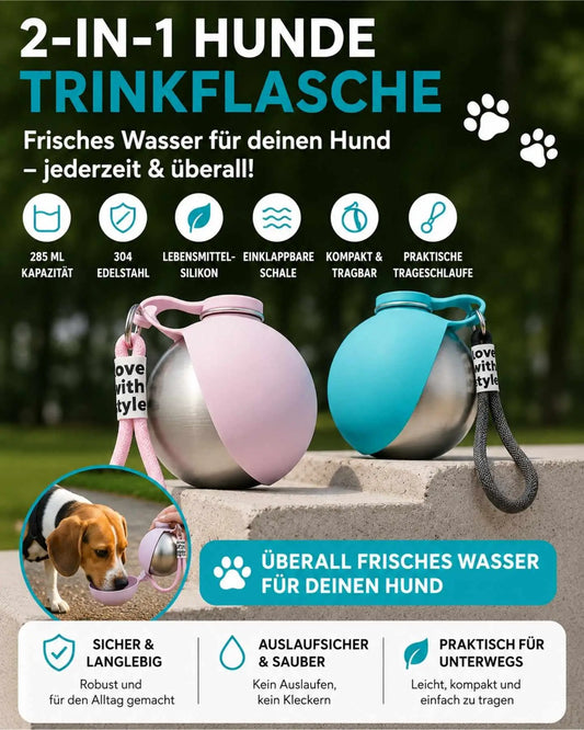 AquaBall - smarte Hundetrinkflasche für unterwegs